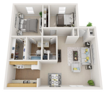 2 Bed / 2 Bath / 943 sq ft / Availability: Please Call / Deposit: $600 / Rent: $850